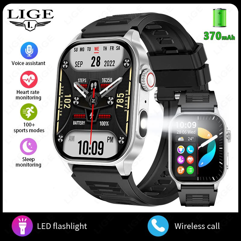 LIGE Smart Watch For Men Women 2.01" HD Display Health Monitor Sports Fitness Watches AI Voice Bluetooth Call Man Smartwatch New Silver S610826fe69a942af9c8d6a4e08f8ebc6x Swag N Slay LTD