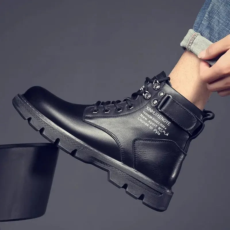 Ankle Boots for Man PU Leather Men's Sports Shoes Autumn Winter Comf High-top Timberland Boot Casual Outdoor Men Motorcycle Boot S6521a102ddde4d4cb1b64ec1044b48fbz Swag N Slay LTD