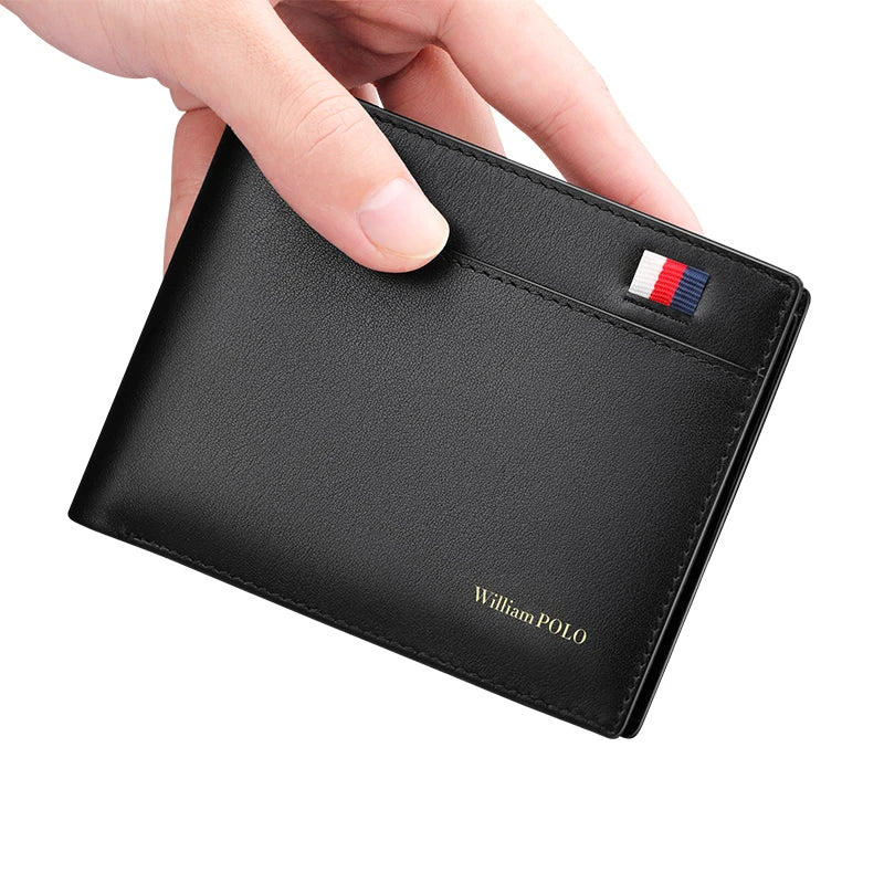 Genuine leather fashionable wallet, men's short high-end card holder, multi-functional personalized coin wallet, card bag Black S69b70272eed940198982233c36a18b7ey Swag N Slay LTD