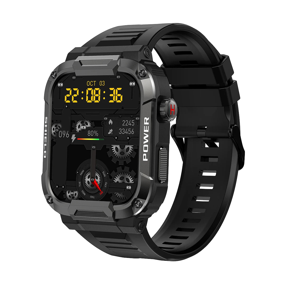 Military Smart Watch for Men 1.85'' HD 400mAh Battery100+ Sports Watch Bluetooth Call Outdoor Rugged Smartwatch for Android iOS Black S6bf900288f63405aa108f0ac65c88f942 Swag N Slay LTD