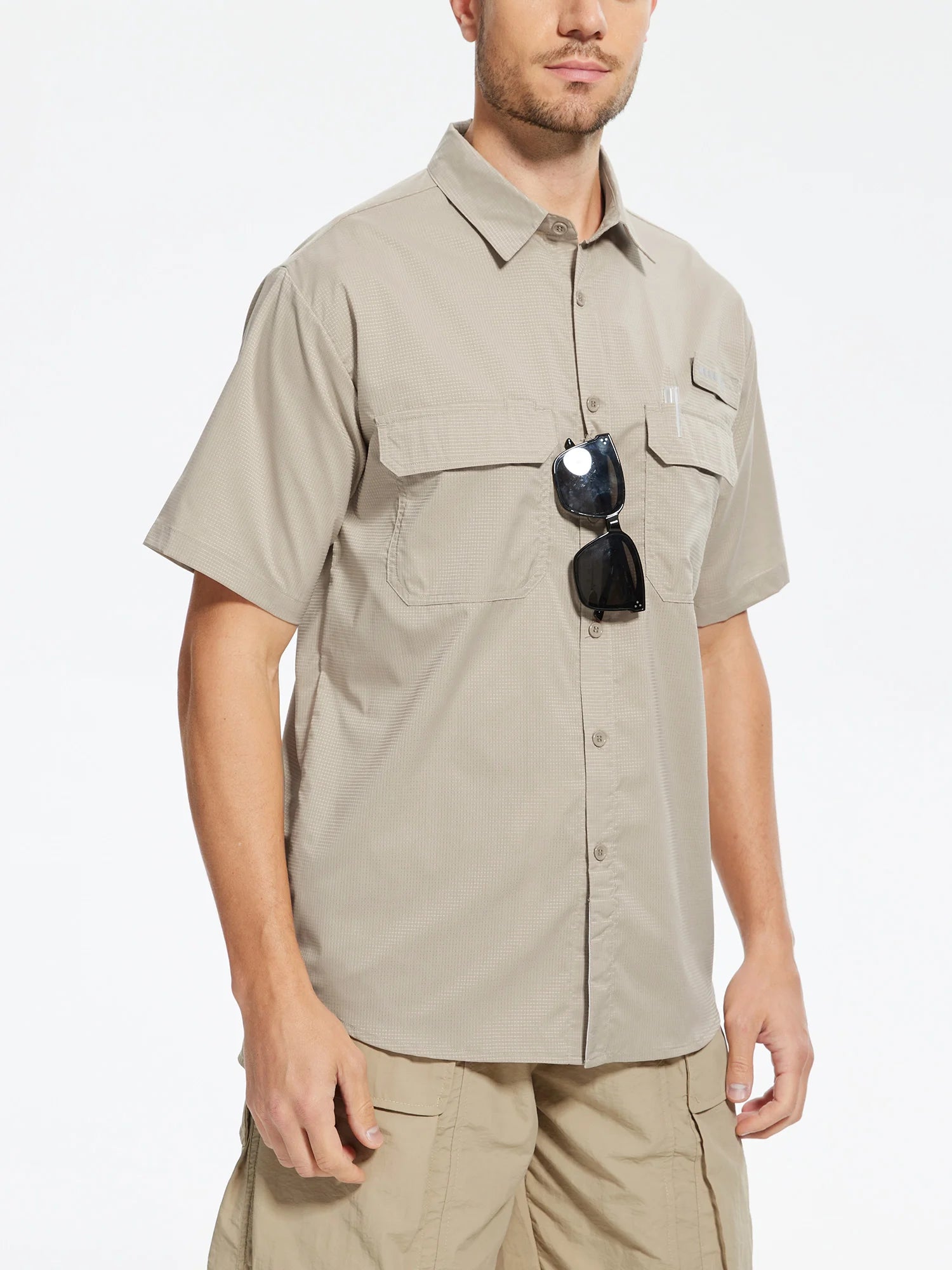 Men's UPF 50+ Short Sleeve Sun Protection Fishing Shirts, Rashguard Casual Button Down Fishing Hiking Shirt with Breathable Mesh SageGreen S6c5cf93b3816449b9fd9ba14c6865c116 Swag N Slay LTD