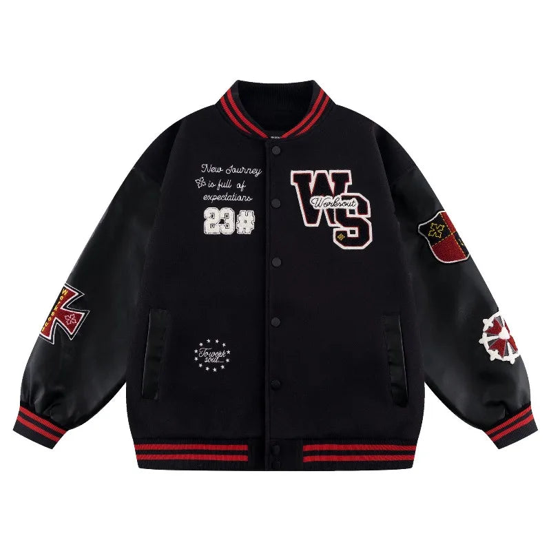Vintage Popular New Letter Embroidery Joker Stitching Jacket Women Y2K High Street College Hip Hop Couple Sports Baseball Jacket S6f4c216184594f7c917f80aab2c85f44U Swag N Slay LTD