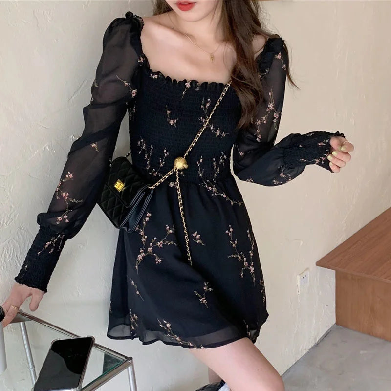 New Summer Womens Sexy Black Dress Vintage Flower Party Dresses Long Puff Sleeve Chiffon Dresses Beach Casual Mini Robe 13676 S6fae7ed3e6724499a0044dd222bba8a7E Swag N Slay LTD
