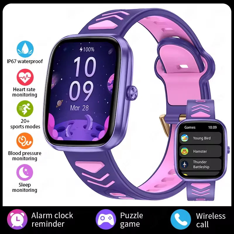 New Kids Smart Watch Child HD Touch Screen Games Smartwatch Music Watch Boy Girl Gift Children Smartwatch For IOS Android purple S74a215e3abab490d9e9898eb892bcb71b Swag N Slay LTD