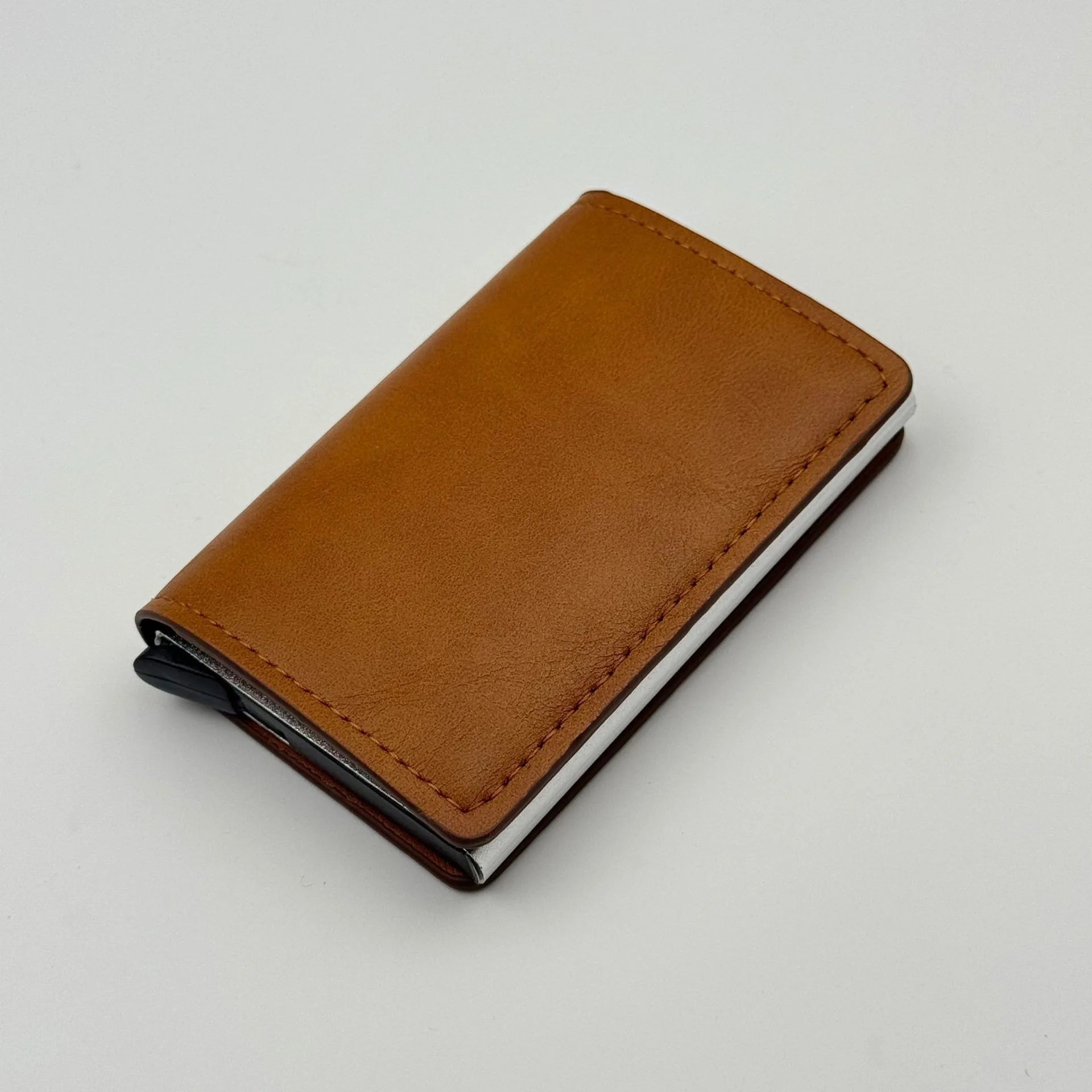Men and women Minimalist RFID Blocking Wallet-Automatic Pop-up Metal Credit Card Holder,Zipper Coin Purse Business Card Wallet Light brown silver S76ab485efbcc461fadcd7c81a8f1bd03f Swag N Slay LTD