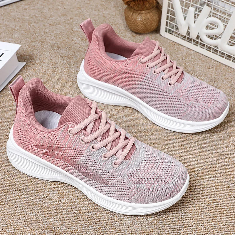 Spring and Autumn Sports Women's Shoes 2025 New Gradient Casual Sports Shoes Mesh Breathable Soft Sole Women's Shoes S7beb145319f84704837460201de6a549m Swag N Slay LTD