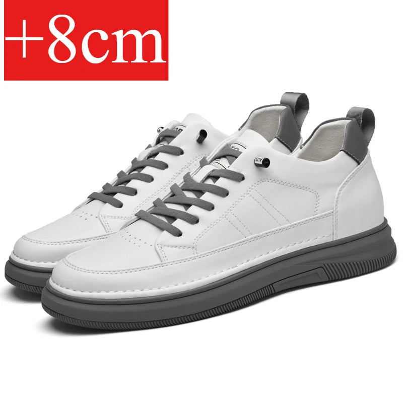 Spring Autumn Men's Inner Heightening Shoes Leather Sports Casual Shoes Invisible Height Increasing Shoes Men Sport Elevator 8CM 8cmWHITE S7d9e1c8c6ac0439bb970b1717b7960afw Swag N Slay LTD