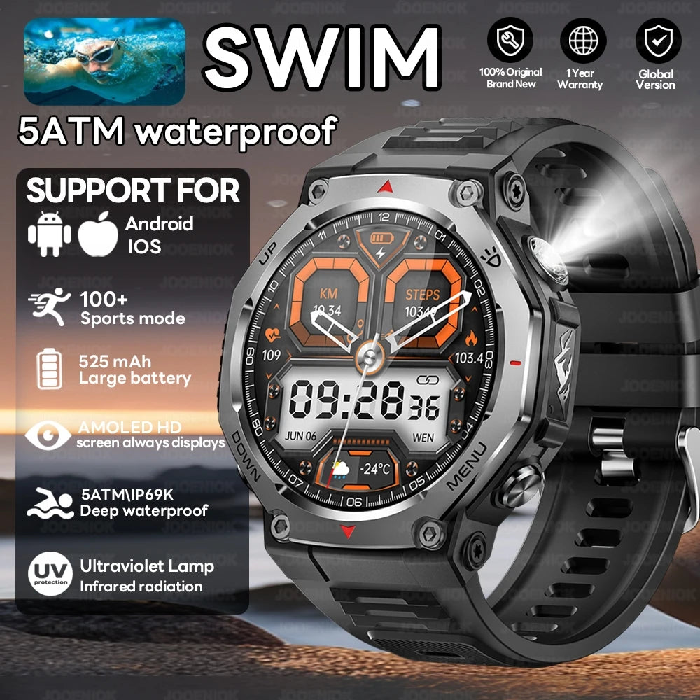 2026 New T-Rex 3 Military Outdoor Smart Watch Men 1.43-inch AMOLED Display 10ATM Waterproof 525mAh Battery GPS Smartwatch Man Black S7def15d4fd414bb8b3f60e4cc8b45f8fp Swag N Slay LTD