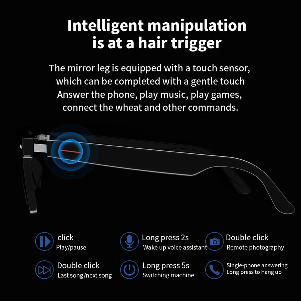Smart Glasses AI Voice Assistant Camera Glasses BT Audio Glasses (Sunglasses) S7e449e70f11f42538d02fc48ef90acb3u Swag N Slay LTD