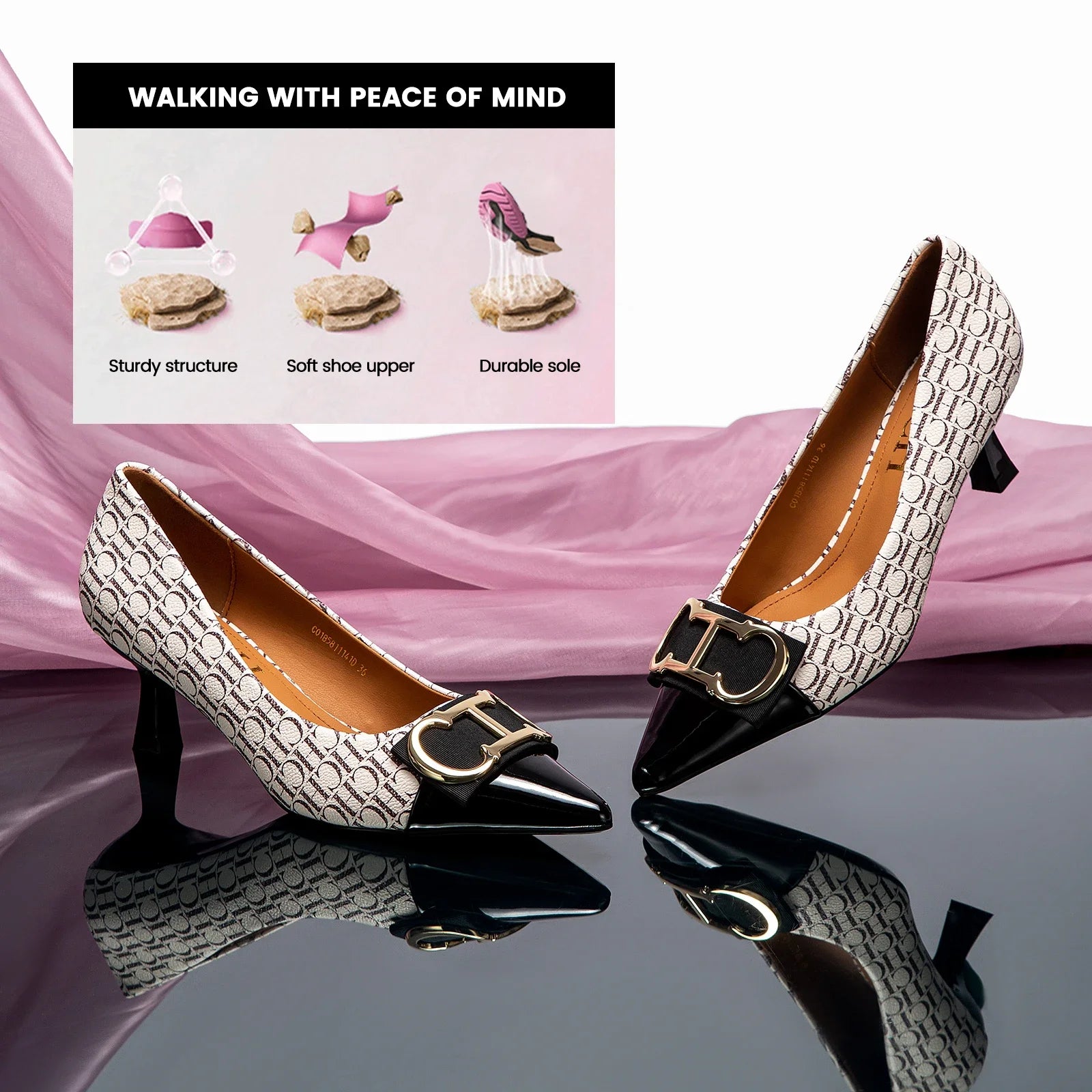 Fine Workmanship Simple Versatile Fashion Women's Single Shoes Classic Style Letter Print Design Women's High Heels S7eda663ef707416e938b522a0a55075cY Swag N Slay LTD