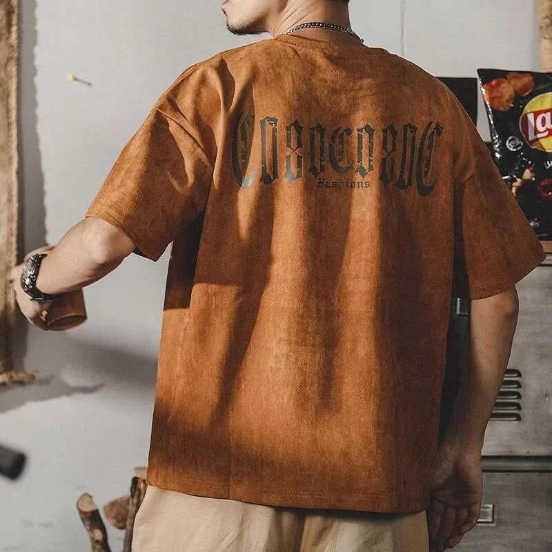 Summer Y2K Vintage Goth Letter Printed Suede T Shirts For Men New Hip Hop Fashion T-Shirt Streetwear Oversized Tee Tops Clothes S83bbbc00ae3f46a2bfa54a5c2342103aJ Swag N Slay LTD