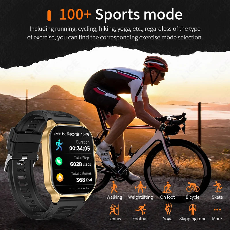 LIGE Smart Watch For Men Women 2.01" HD Display Health Monitor Sports Fitness Watches AI Voice Bluetooth Call Man Smartwatch New S858c9beacce14c3f801f5b517721399dA Swag N Slay LTD