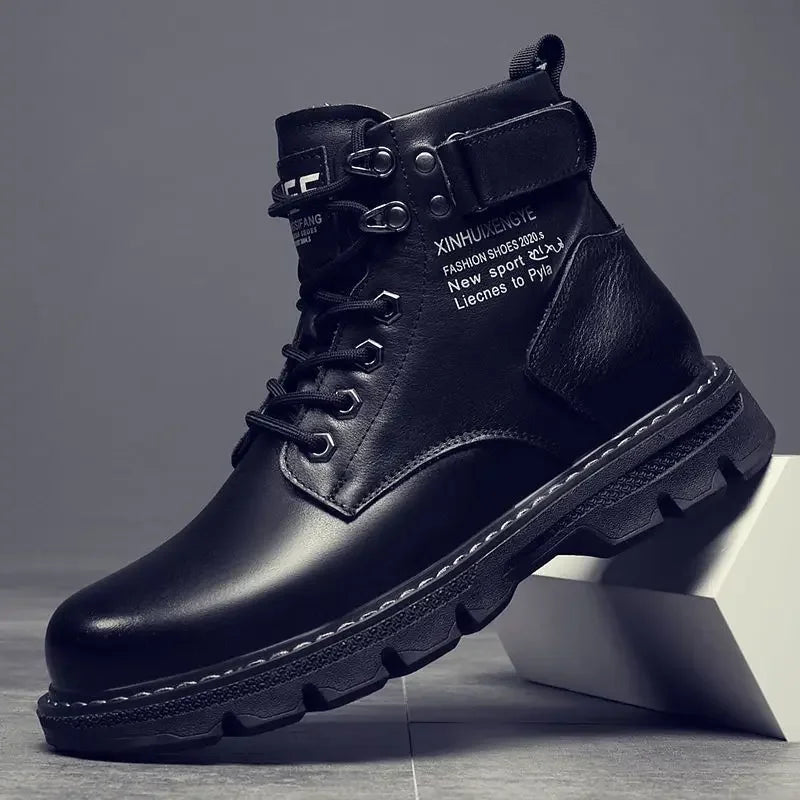 Ankle Boots for Man PU Leather Men's Sports Shoes Autumn Winter Comf High-top Timberland Boot Casual Outdoor Men Motorcycle Boot S85dd8c15ed404531ba25ac1ab50612d3P Swag N Slay LTD