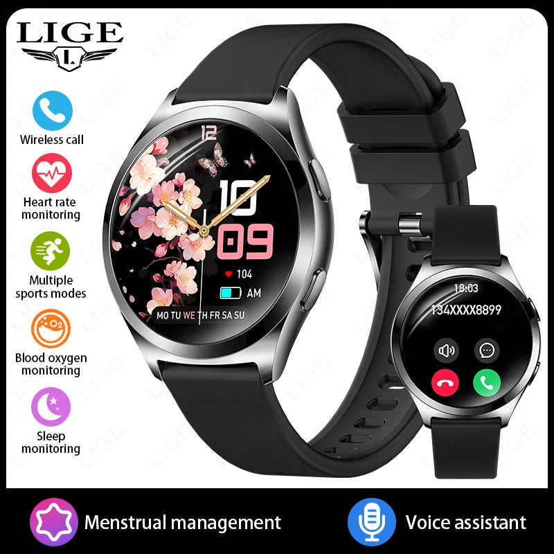 LIGE New 1.27'' HD Screen Smart Watch Women IP68 Waterproof Bluetooth Call Bracelet Sports Health Monitor Ladies Smartwatch 2025 S883f48edcf514f22941717ee5a604747d Swag N Slay LTD