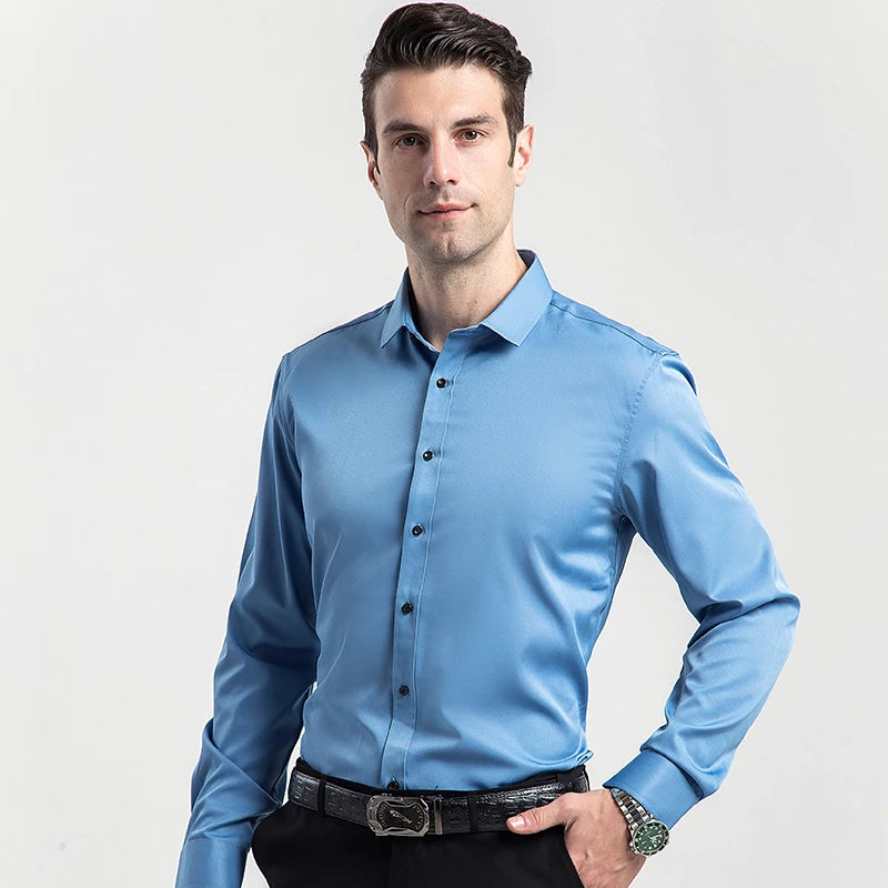 Men's long-sleeved shirt for business casual wear in spring, summer and autumn. Pure color, simple design, trendy and versatile. S894787e81753408f86a97af3b8be014cx Swag N Slay LTD