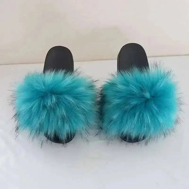 Summer Faux Fur Slippers Women Indoor Furry Fur Slides Female Plush Flip Flops Flats Sandals Casual Fluffy Slipper House Shoes Color 2 S8c8dd096eaab4d72b88246fc5e9697681 Swag N Slay LTD