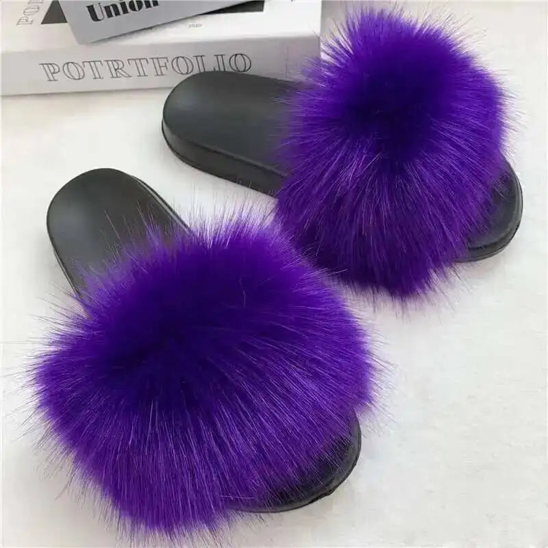 Summer Faux Fur Slippers Women Indoor Furry Fur Slides Female Plush Flip Flops Flats Sandals Casual Fluffy Slipper House Shoes Purple S8d2d561c8edd4e298337642427f01158w Swag N Slay LTD