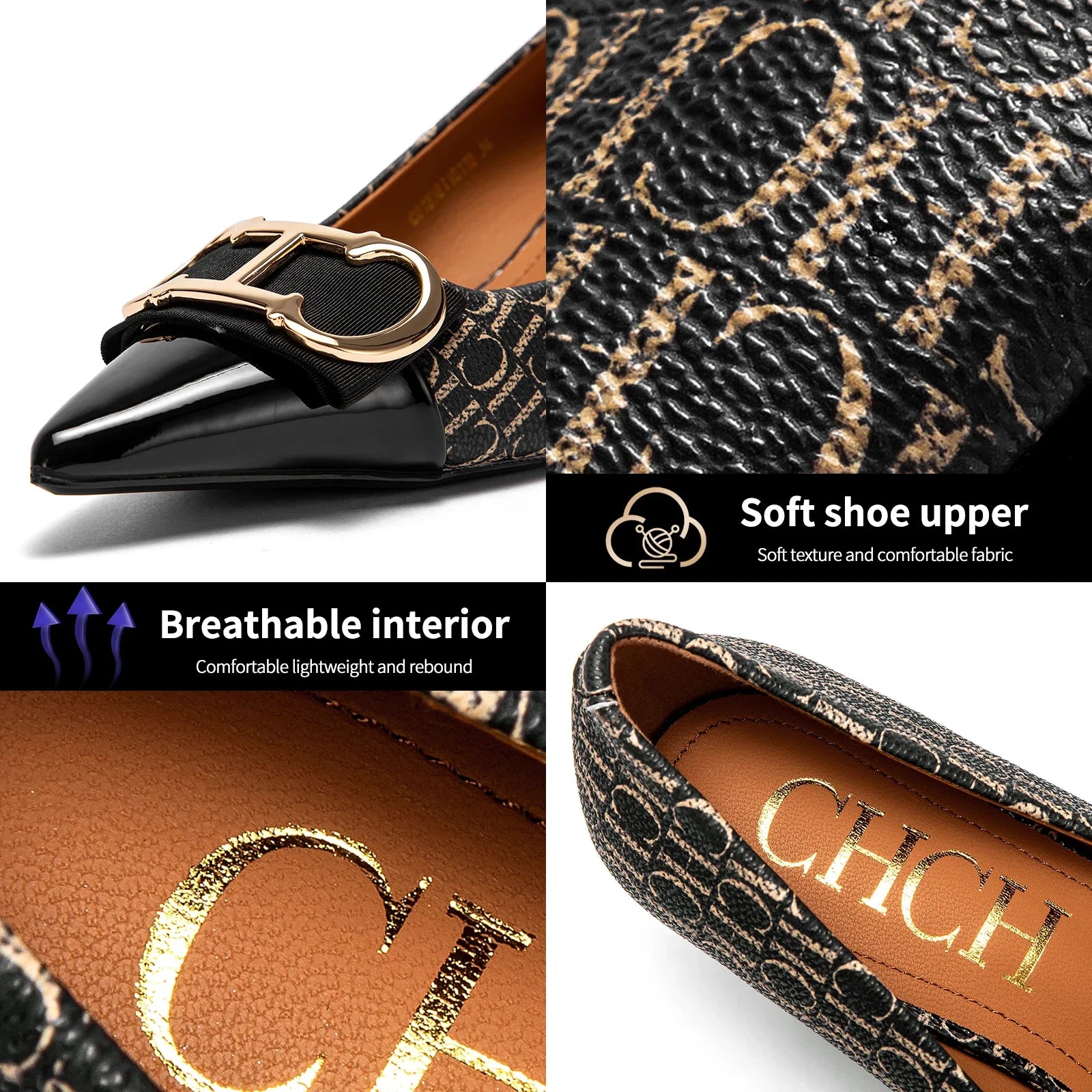 Fine Workmanship Simple Versatile Fashion Women's Single Shoes Classic Style Letter Print Design Women's High Heels S90855185a50b49bbbd24503a635a6b01K Swag N Slay LTD