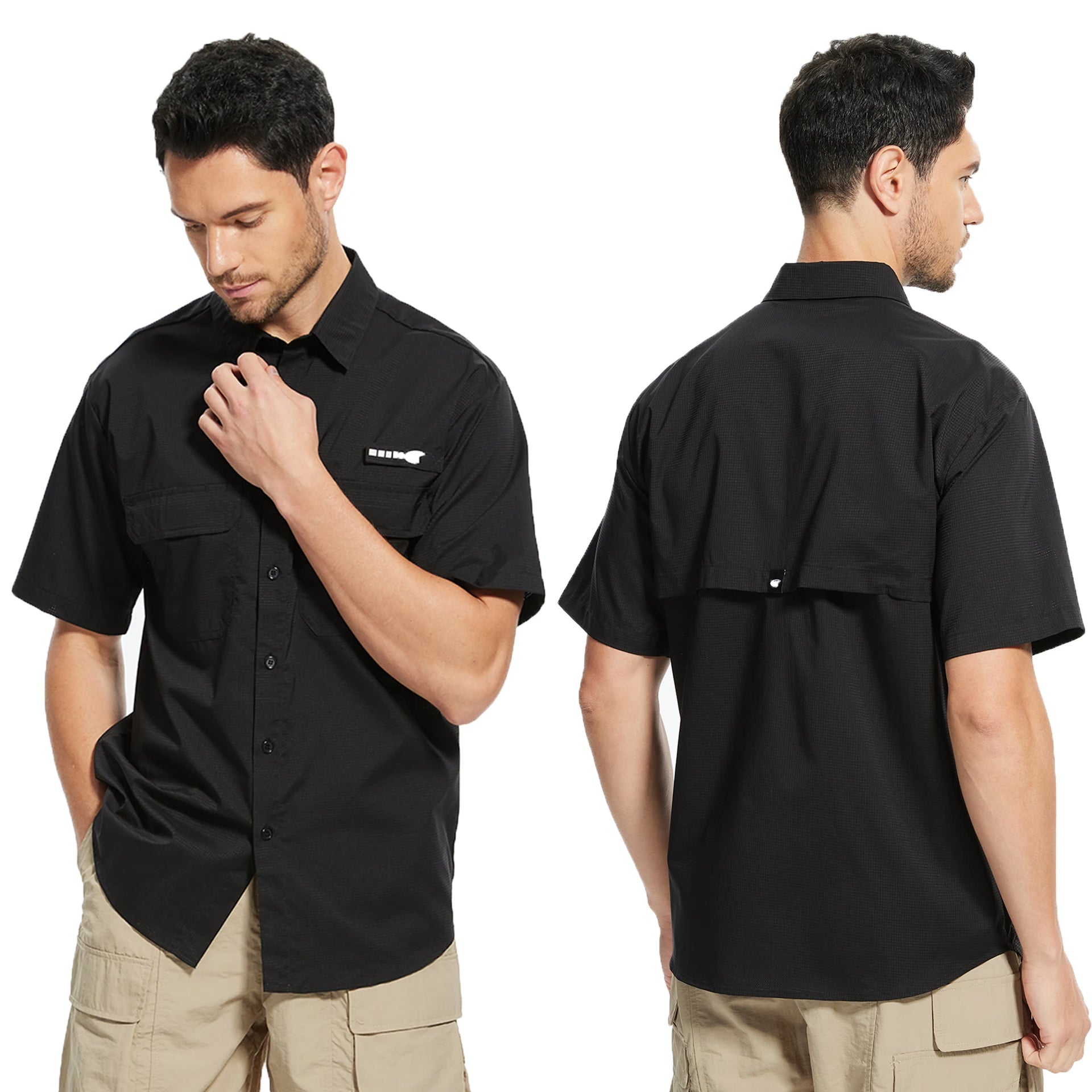 Men's UPF 50+ Short Sleeve Sun Protection Fishing Shirts, Rashguard Casual Button Down Fishing Hiking Shirt with Breathable Mesh S93da221bc7194377855c9883ac8fe430I Swag N Slay LTD
