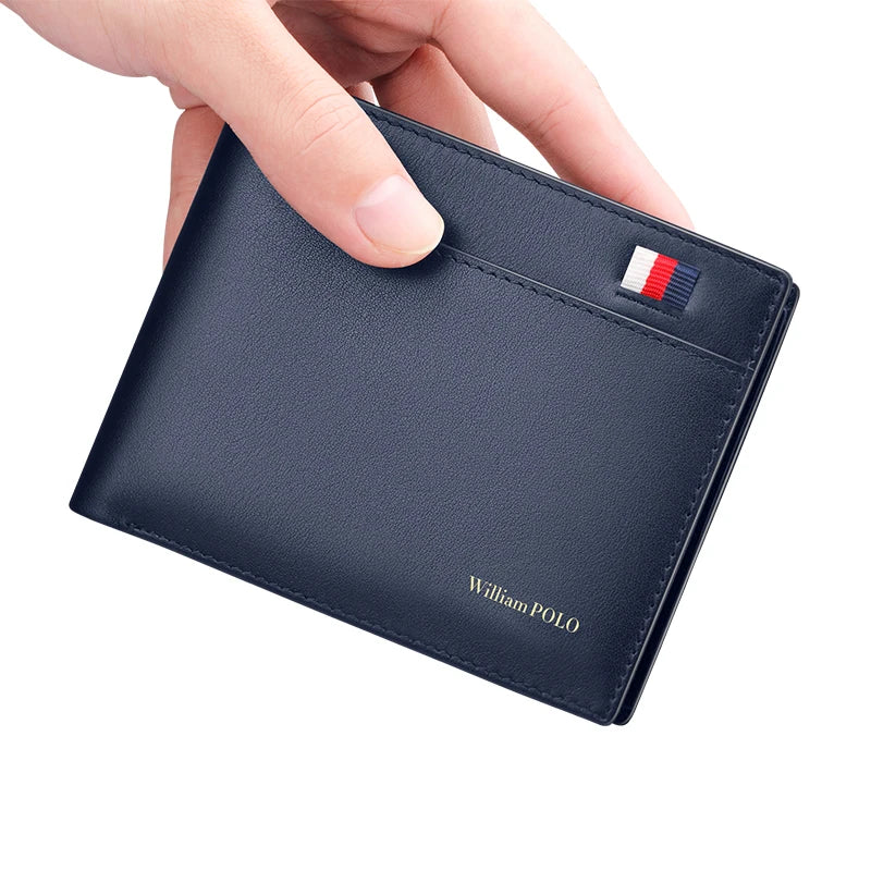 Genuine leather fashionable wallet, men's short high-end card holder, multi-functional personalized coin wallet, card bag Blue S94506bef161d46f89bcf22d060e2fbf8k Swag N Slay LTD