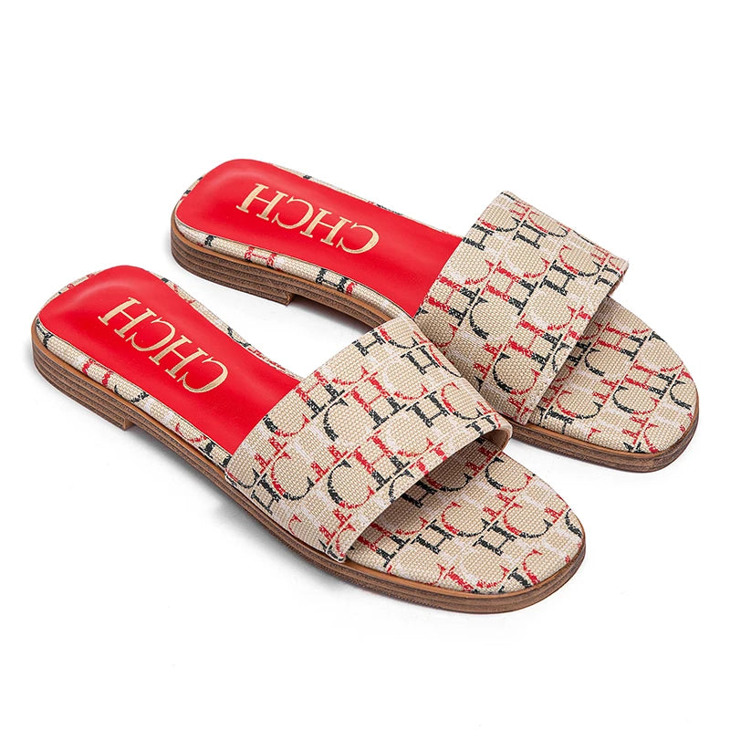 Letter Slippers Retro Design New Women's Shoes Summer Casual Color Fashionable Blocking Design Non Slip Sandals Slippers Beige S949e136e22a342fd8f2c9d61087890a6I Swag N Slay LTD