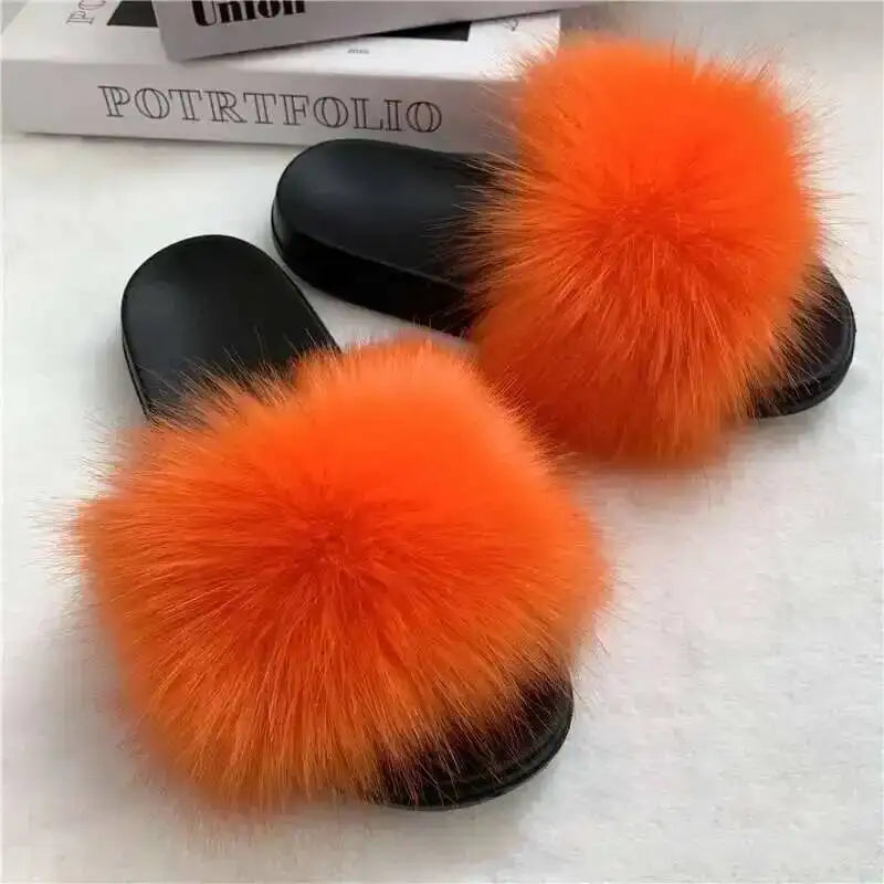 Summer Faux Fur Slippers Women Indoor Furry Fur Slides Female Plush Flip Flops Flats Sandals Casual Fluffy Slipper House Shoes Orange S957671ed6b1f472fa86a45d1cb19c3787 Swag N Slay LTD