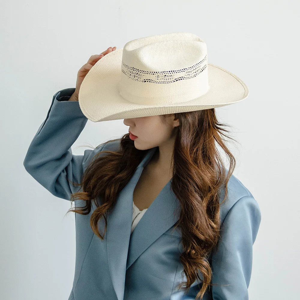 USPOP Spring and Summer Fashion Hardened Large Brim Woven Cowboy Hat Straw Sun Hat S966ae7db41cd467fa66c75c63013f921W Swag N Slay LTD