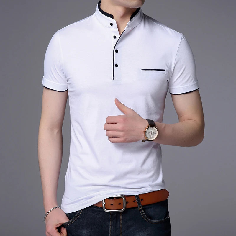 2025 New Fashion Brand Polo Shirt Men's Summer Mandarin Collar Slim Fit Solid Color Button Breathable Polos Casual Men Clothing S96ae7d8b2f4c4d60a06221c5ee9fd3cdV Swag N Slay LTD