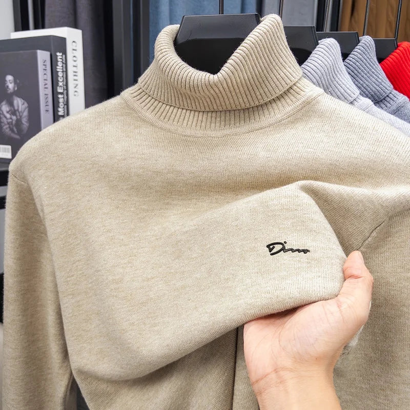 Quality Man Spring Long-Sleeved Knitwear Letter Print High Neck Hot Pullover Versatile Trend Leisure Warm Sweater Men's Clothing Khaki S972730c426394897b27a483b0a80fe41q Swag N Slay LTD