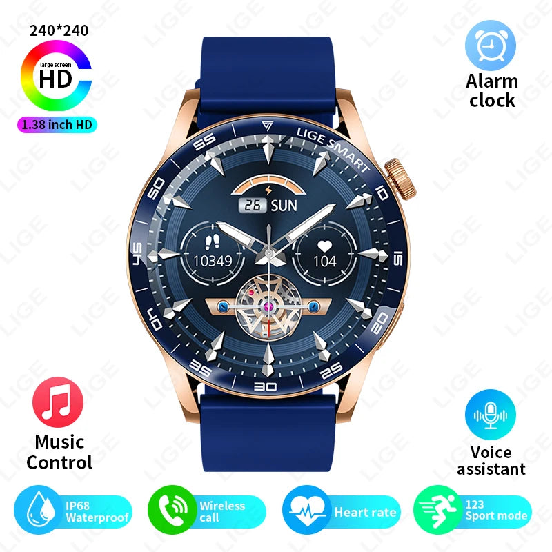 New LIGE Smart Watch Wireless Call Weather Forecast Magnetic Charging Waterproof Music Control Men smart watch For Android IOS Blue Silicone S97990888b9034f2c83cff3bf9a4edfa7s Swag N Slay LTD