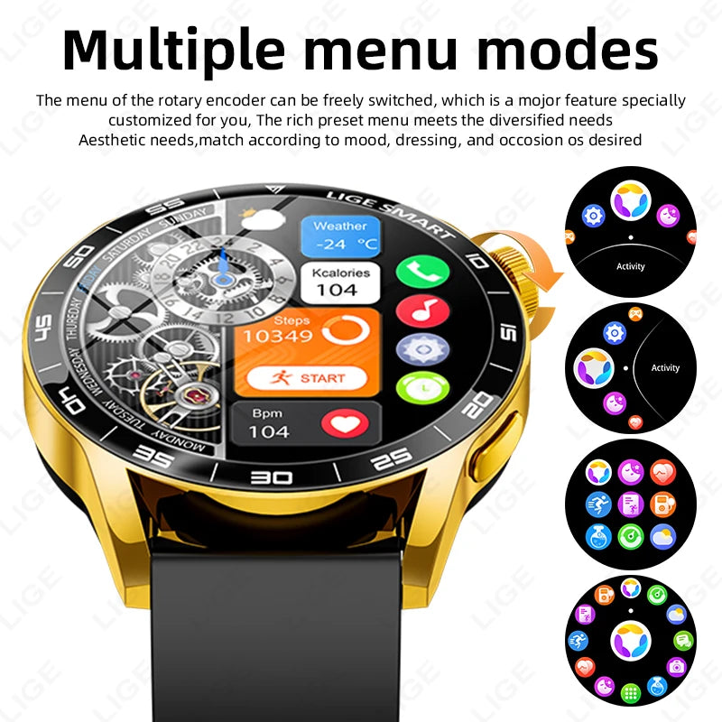 New LIGE Smart Watch Wireless Call Weather Forecast Magnetic Charging Waterproof Music Control Men smart watch For Android IOS S9a13c74d78544fbca7890b2458256383z Swag N Slay LTD