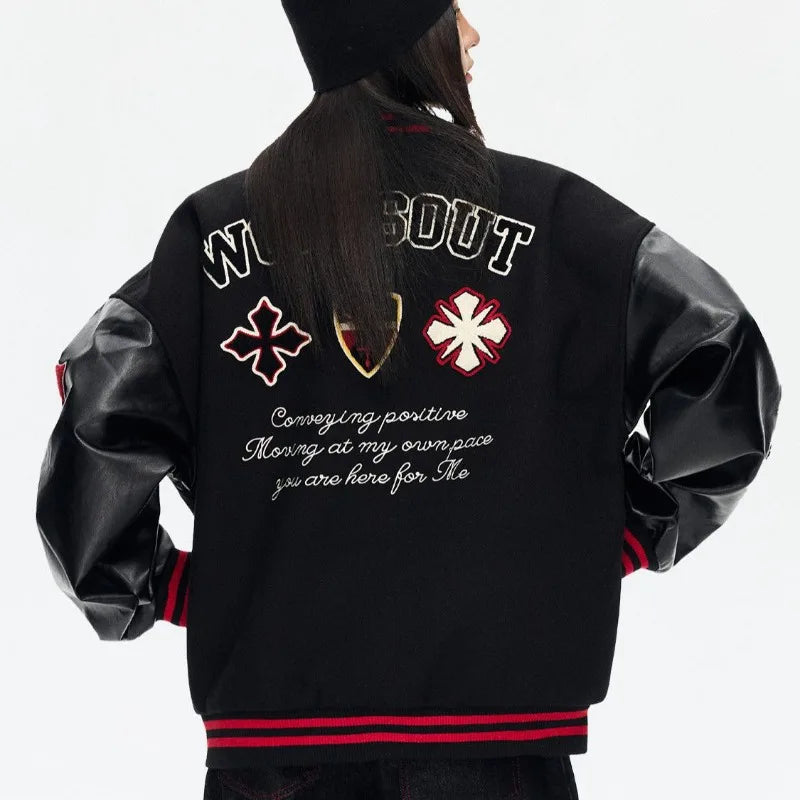 Vintage Popular New Letter Embroidery Joker Stitching Jacket Women Y2K High Street College Hip Hop Couple Sports Baseball Jacket S9e4748328d884b628a1f439a9d2f1419s Swag N Slay LTD