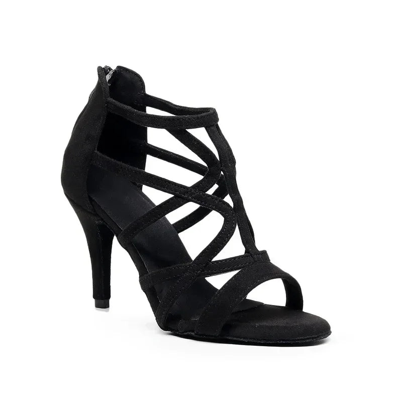 Adult Latin Dance Shoes for Woman Soft Sole Heel Sandal Female Cha Cha Tango Professonal Ballroom Training Stage Boots OEM Heel Sa32147b22cdd4620b11746a86f6318544 Swag N Slay LTD