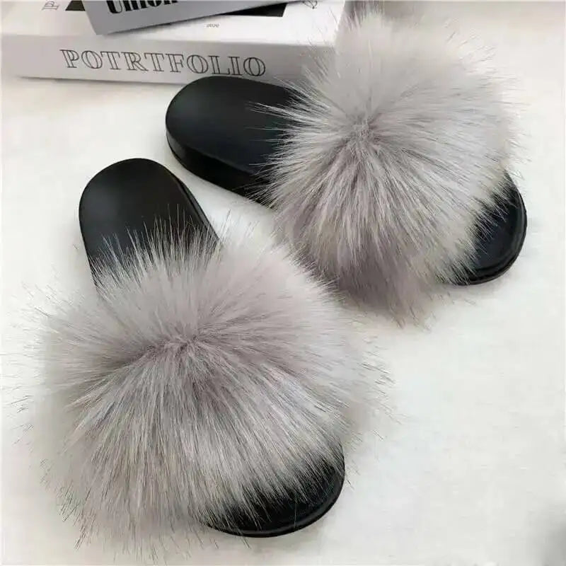 Summer Faux Fur Slippers Women Indoor Furry Fur Slides Female Plush Flip Flops Flats Sandals Casual Fluffy Slipper House Shoes Light Gray Sab82b28fb92944459fa5ef9f18a1372eq Swag N Slay LTD