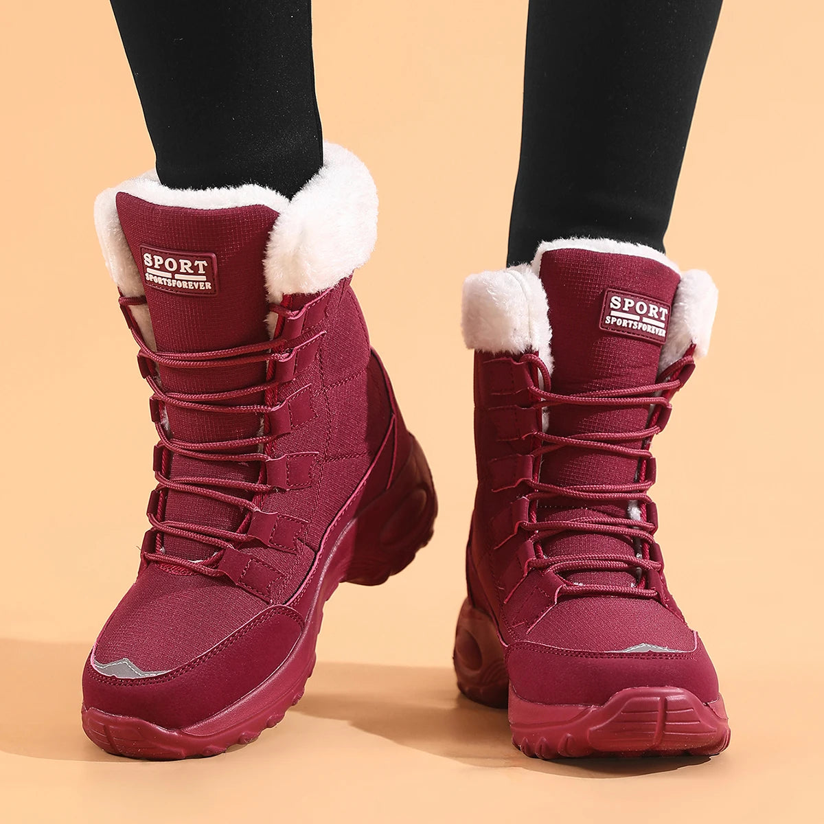 Women's Boots Winter High Quality Keep Warm Mid-Calf Waterproof Snow Boots Women Comfortable Ladies Thigh High Hiking Boots Red Saecacb05c3f54641a618e363c08eaa24o Swag N Slay LTD