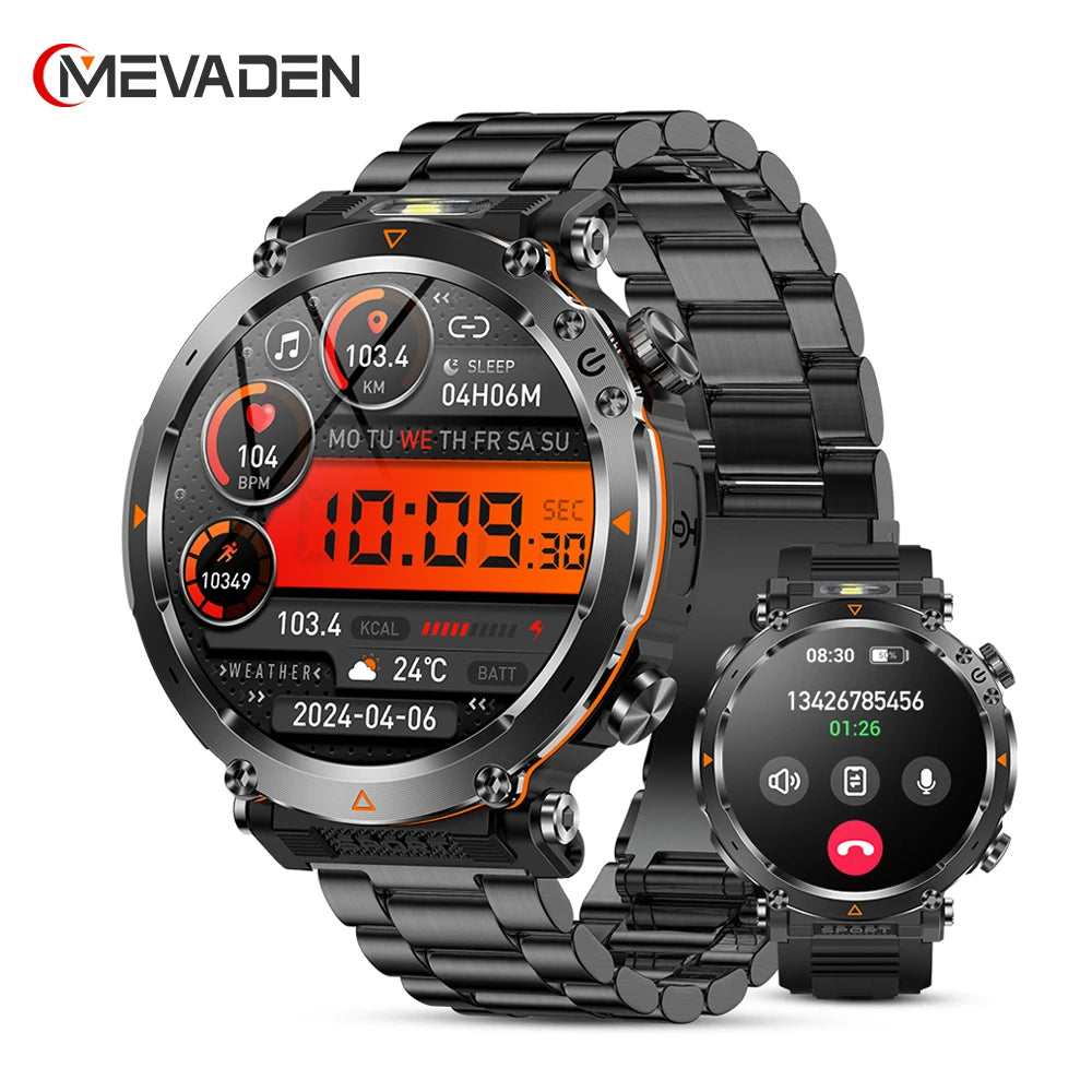 MEVADEN 1.7" Large Screen Outdoor Sports Compass Smart Watch Bluetooth Call Flashlight 600mAh Health Monitor Smartwatch MD57 Saf07ade5a26f41588eec761c7e2b56c5T Swag N Slay LTD