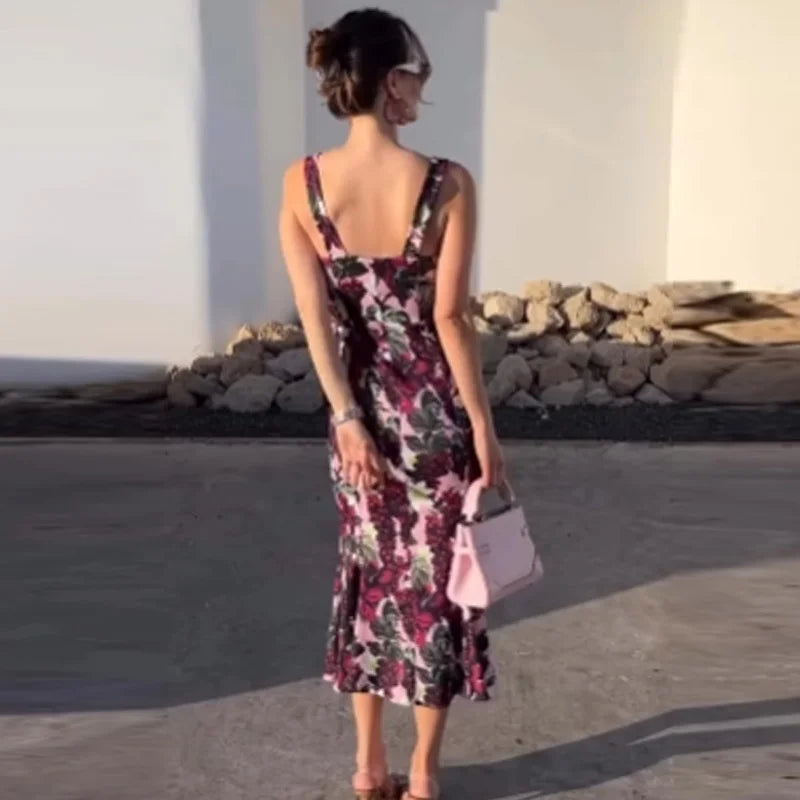HXAO Womens Print Slip Dresses Summer 2025 Elegant Party Evening Dresses Fruit Print Sleeveless Backless Vestidos Floral Dresses Saf3b04b483a94ff088a1f67a03e2872dd Swag N Slay LTD