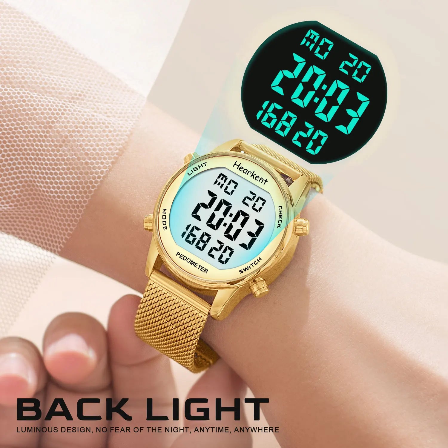Hearkent Pedometer Watches Sport Step Counter Women's Digital Watches Calories Mile Tracker Waterproof 30M for Walking Running Sb063f70eb23c446482788563247a17ffa Swag N Slay LTD