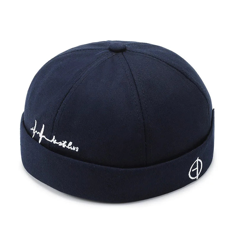 Men Hip Hop Hats Vintage Beanie Hat Summer Adjustable Landlord Hat Trendy Streetwear Docker Cap Women men Brimless Skullies Cap Dark Blue Sb2b3cca7810f485499696d746cbb08a4K Swag N Slay LTD