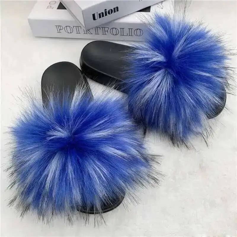 Summer Faux Fur Slippers Women Indoor Furry Fur Slides Female Plush Flip Flops Flats Sandals Casual Fluffy Slipper House Shoes Blue 1 Sb3e7a7792534483e8d15b800fd049023J Swag N Slay LTD