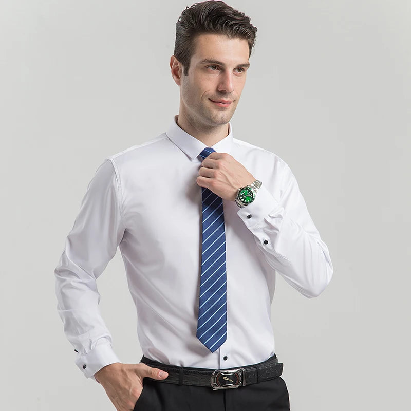 Men's long-sleeved shirt for business casual wear in spring, summer and autumn. Pure color, simple design, trendy and versatile. Sb7a88d38228a4455a07823b573b809e7w Swag N Slay LTD