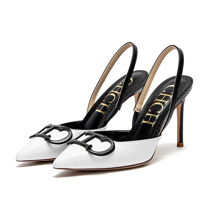 CHCH Women's High Heels 2025 Sharp tip Destiny Closed Toe Strappy Heels Sexy Wedding Bridal Party Dress Shoes 9cm WHITE Sbba85139abfd4a5488e35d4e8dbb5184S Swag N Slay LTD