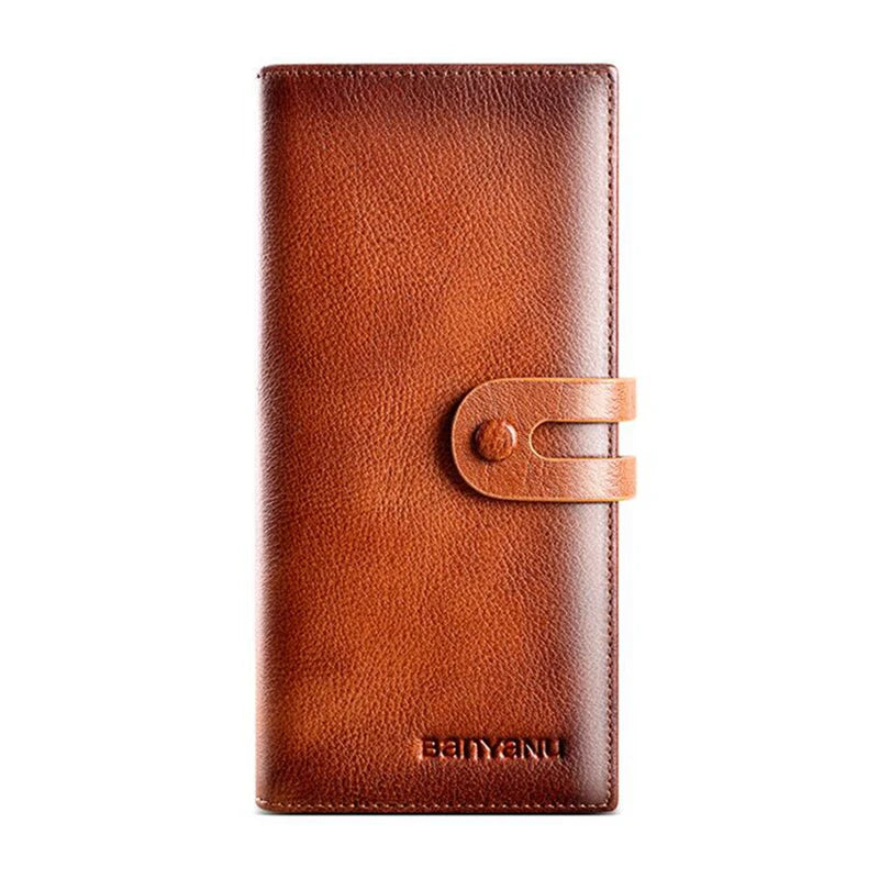 Anti RFID Casual Travel Men Long Wallet Vintage Brown Cow Genuine Leather Card Wallet for Birthday Gift Sbbd7210cd65f4d6b888cc714e09d1fc01 Swag N Slay LTD