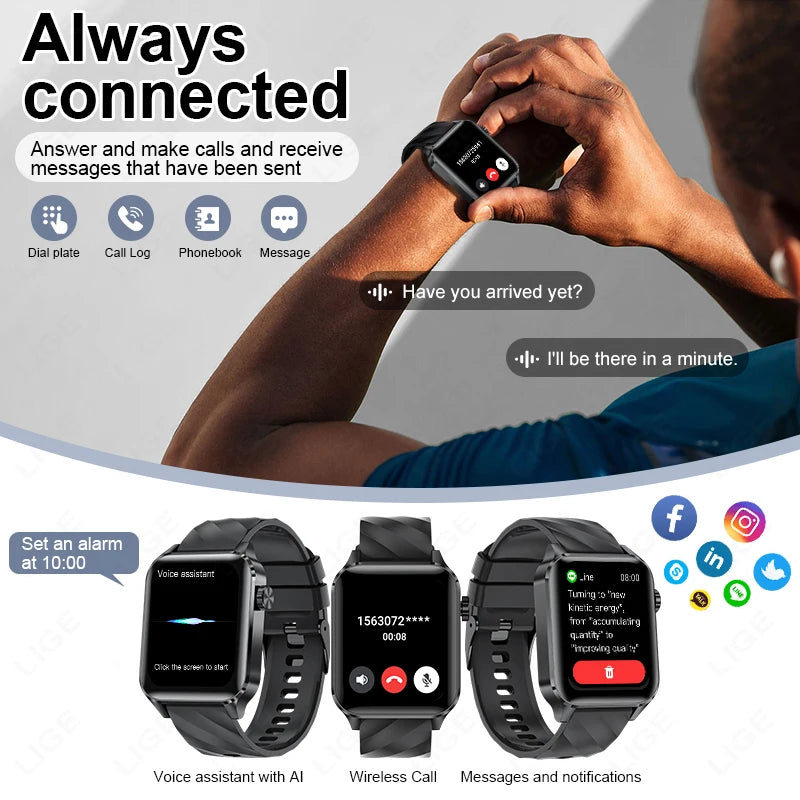 LIGE Men’s Smart Watch Fashion Sports Bracelet Fitness Tracker Health Monitor Bluetooth Call Women's Smartwatch Local Shipping Sbdcc7a8f325f4a9aaf150e0a11e3ab10Q Swag N Slay LTD