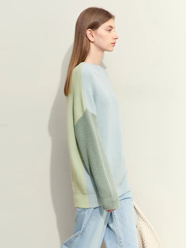 AMII Women's Turtleneck Sweater 2025 Winter Loose Casual Top Minimalist Morandi Color Patchwork Design Knitted Jumper 12444057 Sc2c094688a5548449bd98a6ad103b8cct Swag N Slay LTD