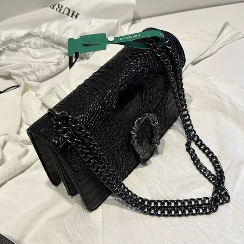 Crocodile Pattern Underarm Bag Dionysus Handbag Texture Niche Chain Slung Shoulder Bag Explosions Fashion Trend Small Square Bag Sc71d071dbbe74de6a86bf18216931b47l Swag N Slay LTD