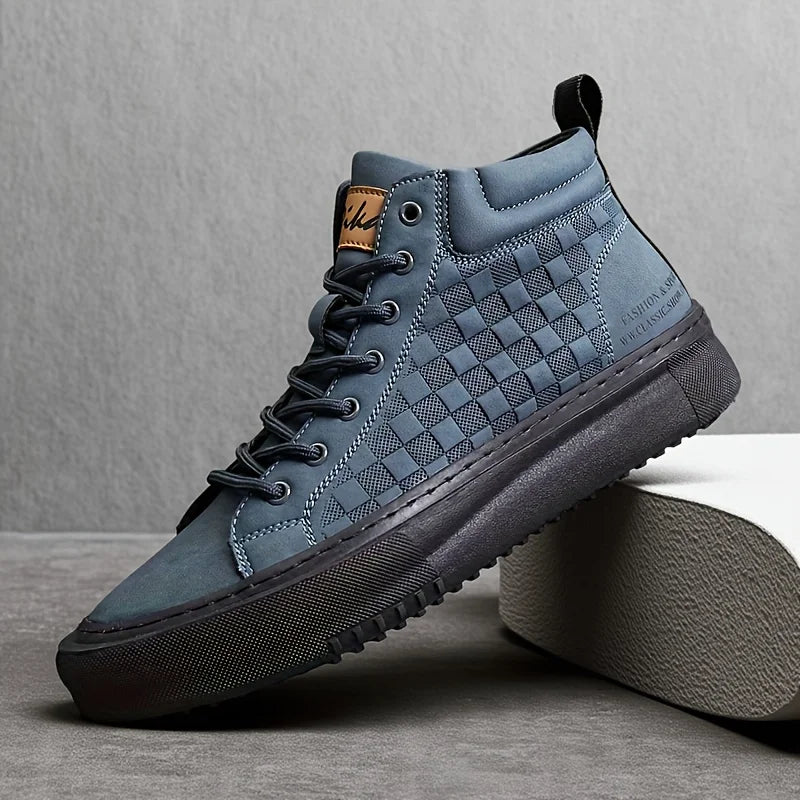High-Top Lace-Up Men's Shoes, Bubuk Fashionable Casual Sneakers, Versatile Men's Shoes, Men's Casual Sneakers, Everyday Casual Work Shoes, Outdoor Walking Shoes, Lace-Up Casual Men's Shoes Scaa82b396f3a4d9b916b4d5b99096057N Swag N Slay LTD