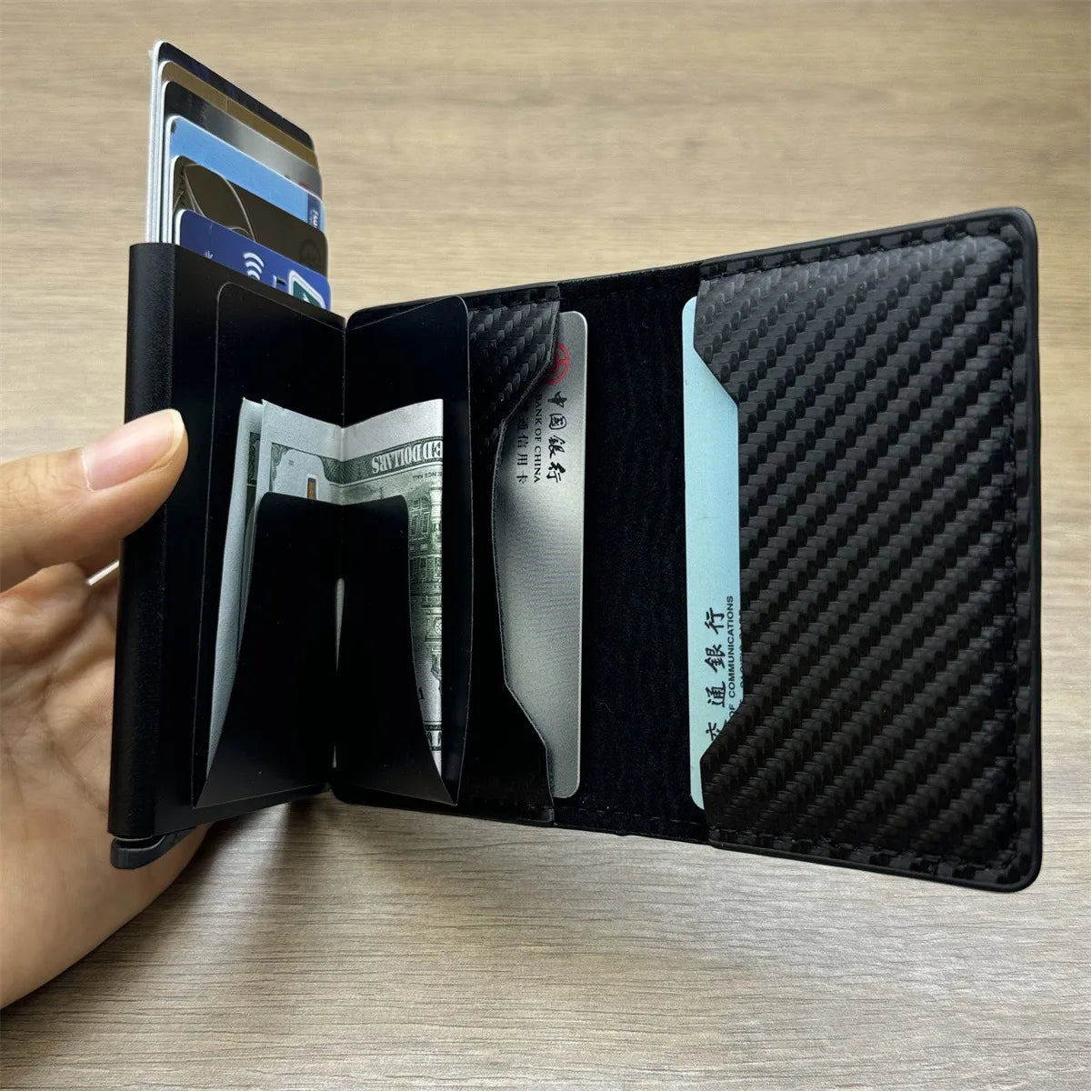 Men and women Minimalist RFID Blocking Wallet-Automatic Pop-up Metal Credit Card Holder,Zipper Coin Purse Business Card Wallet Scc6b83b9e74144c2bf7fe1f7ce293fcbq Swag N Slay LTD