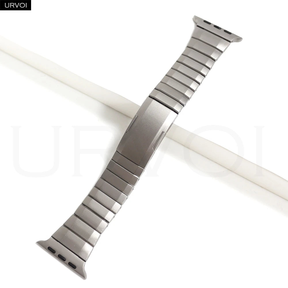 URVOI Band for Apple Watch Ultra 3 2 Series 11 10 9 8 7 SE Stainless steel Link bracelet strap Fold depolyment buckle for iWatch Titanium color For Apple Watch Scd25d92a45ba48f0a8bdd25b11468cf66 Swag N Slay LTD