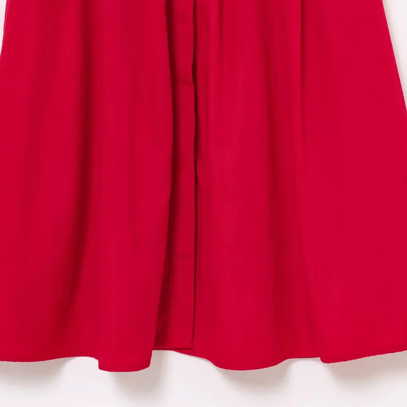 HXAO Red Women's Dress 2025 Short Sleeve Shirt Long Dresses For Woman Pleated Midi Casual Dresses Collared Holiday Dresses 088 Scf157fc1560a4041a75484b7ea8acc03G Swag N Slay LTD